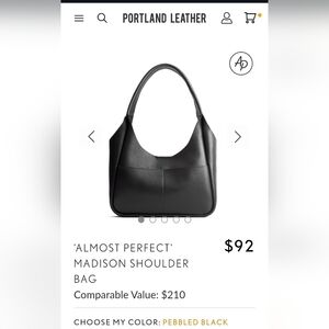 Pebbled Black Portland Leather Madison Shoulder Bag